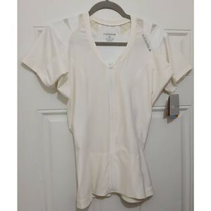 Alignmed womens xl off white posture correcting off white shirt full zip